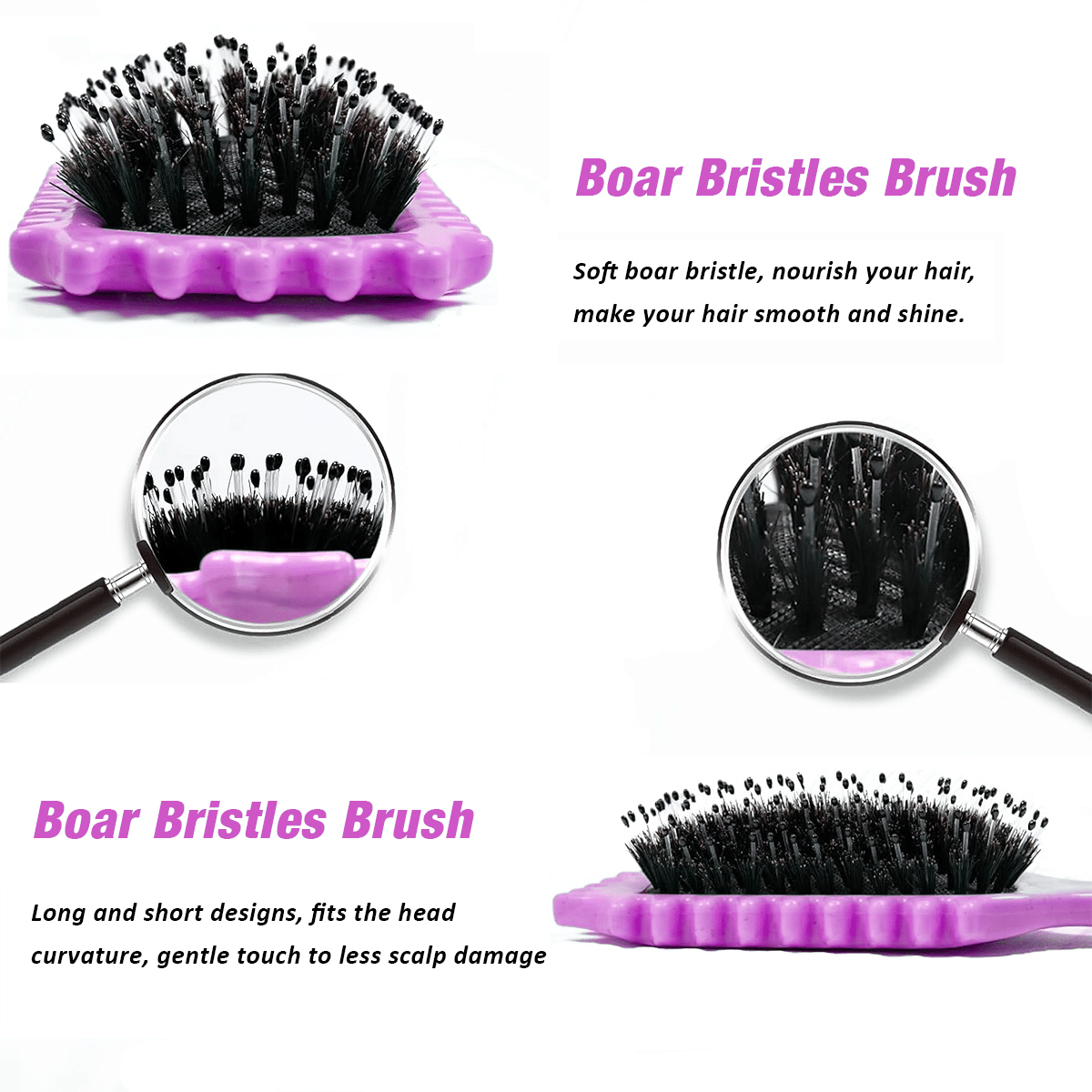 Curl Defining Brush,Boar Bristle Hair Brush Styling Brush for detangling,combing and shaping men and women,curls to reduce pulling