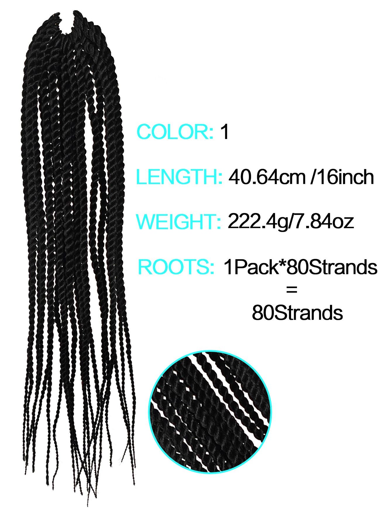 4X EZ SENEGALESE BRAID16 Long Crochet braid synthetic hairstyle black burgundy brown ladies box braid crochet hair-16 inch -1Pack*80Strands
