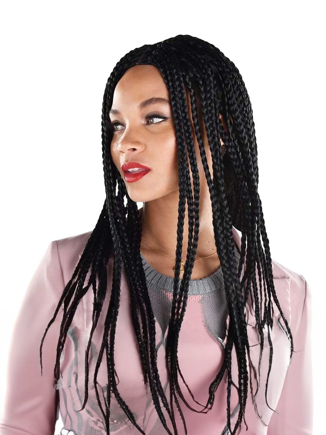 4X EZ SENEGALESE BRAID16 Long Crochet braid synthetic hairstyle black burgundy brown ladies box braid crochet hair-16 inch -1Pack*80Strands
