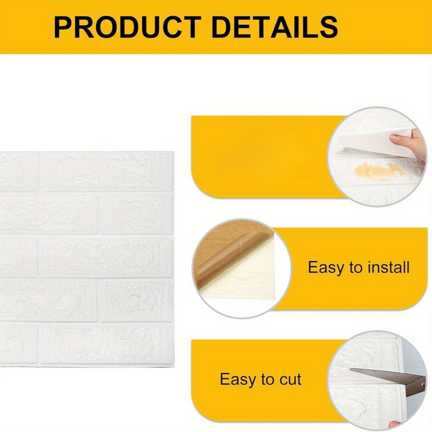 60 pieces of 15 * 13 inch 3D wall stickers, covering 87FT ², self-adhesive, suitable for living room, bedroom, dormitory, home