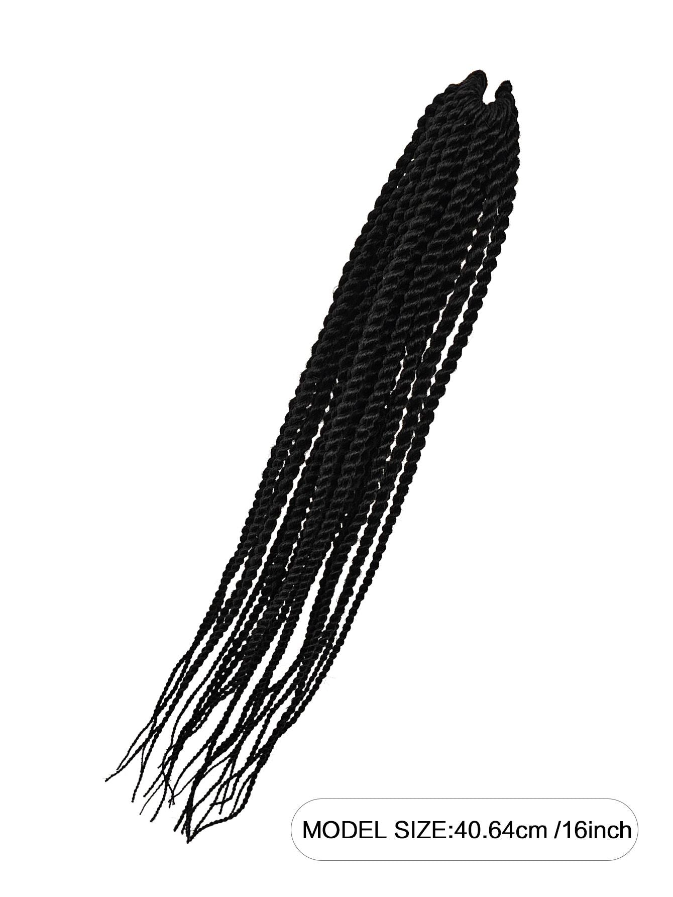 4X EZ SENEGALESE BRAID16 Long Crochet braid synthetic hairstyle black burgundy brown ladies box braid crochet hair-16 inch -1Pack*80Strands