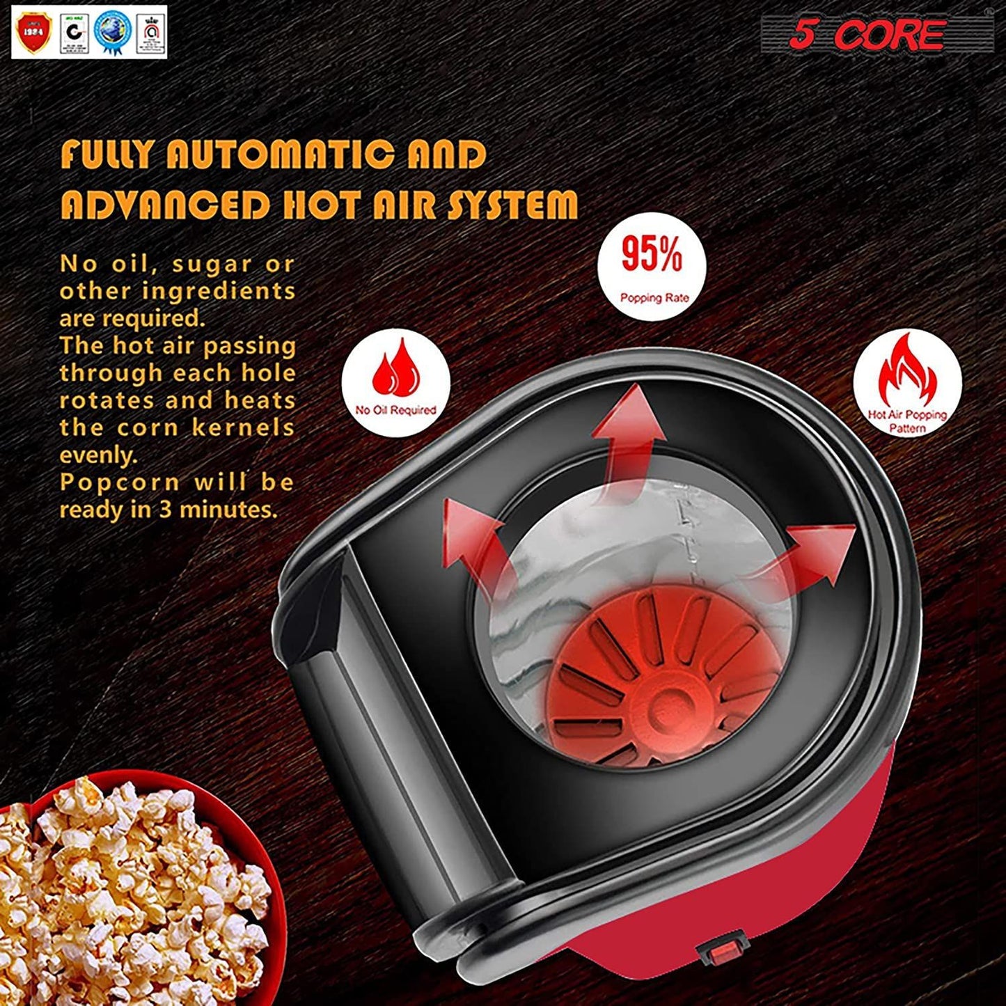 5 Core Popcorn Machine 16 Cup Cap