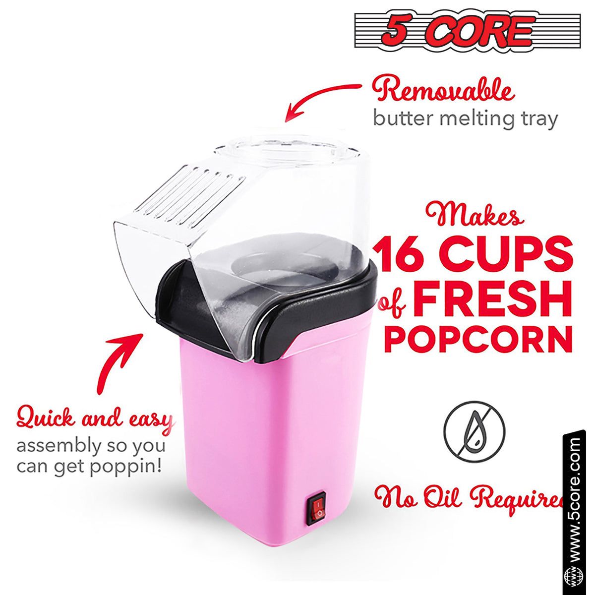 5 Core Popcorn Machine 16 Cup Cap