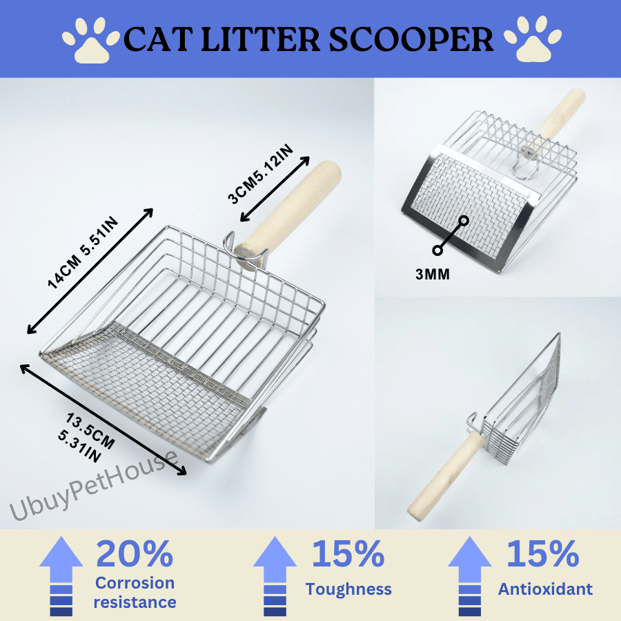 Cat metal litter scoops filter small feces Litter filters Oversized dog litter scoops can cope with different sizes of feces small and large holes