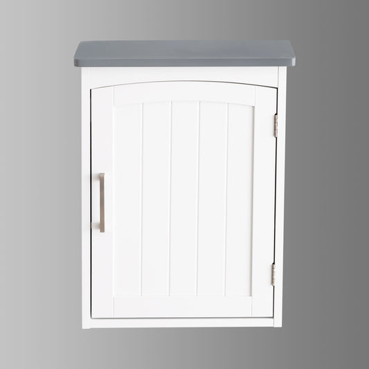 FRALIMK Small Bathroom Wall Cabinet, Medicine Cabinet Organizer for Bathroom, Kitchen, Living Room, White and Gray Top, 15.7*7.1*20.5inch