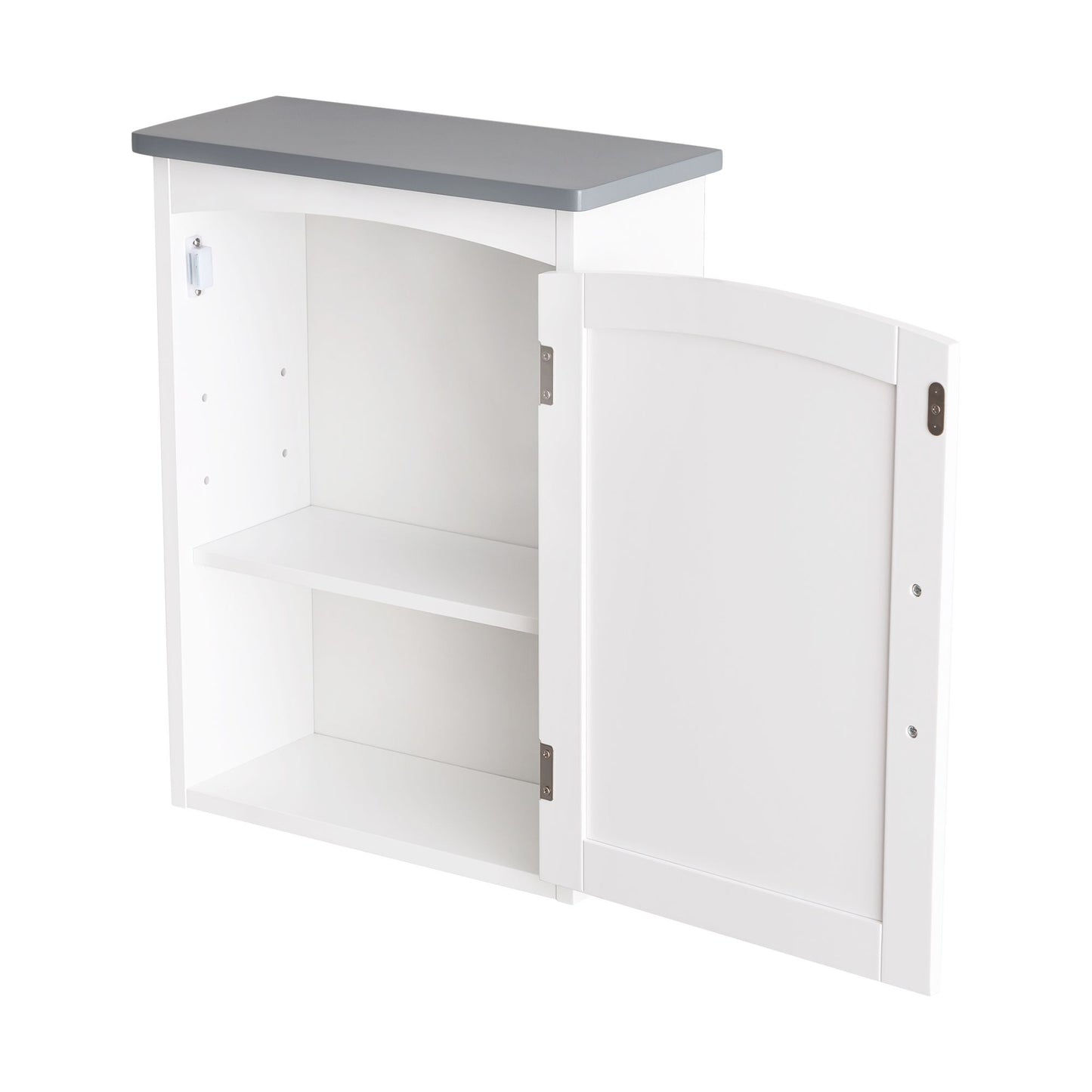 FRALIMK Small Bathroom Wall Cabinet, Medicine Cabinet Organizer for Bathroom, Kitchen, Living Room, White and Gray Top, 15.7*7.1*20.5inch