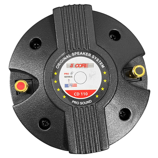 5 CORE Horn Speaker Tweeter Compression Driver 1.75 Inch Titanium Voice Coil 600W Max 8 Ohm 300 Watts RMS Loud 105dB 18 Oz 110mm Magnet- Screw