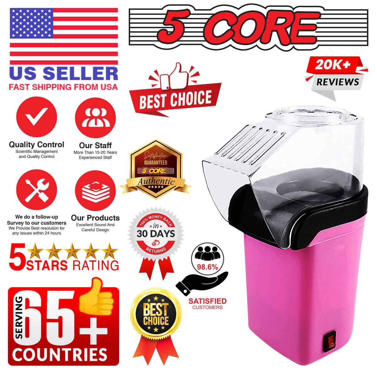 5 Core Popcorn Machine 16 Cup Cap