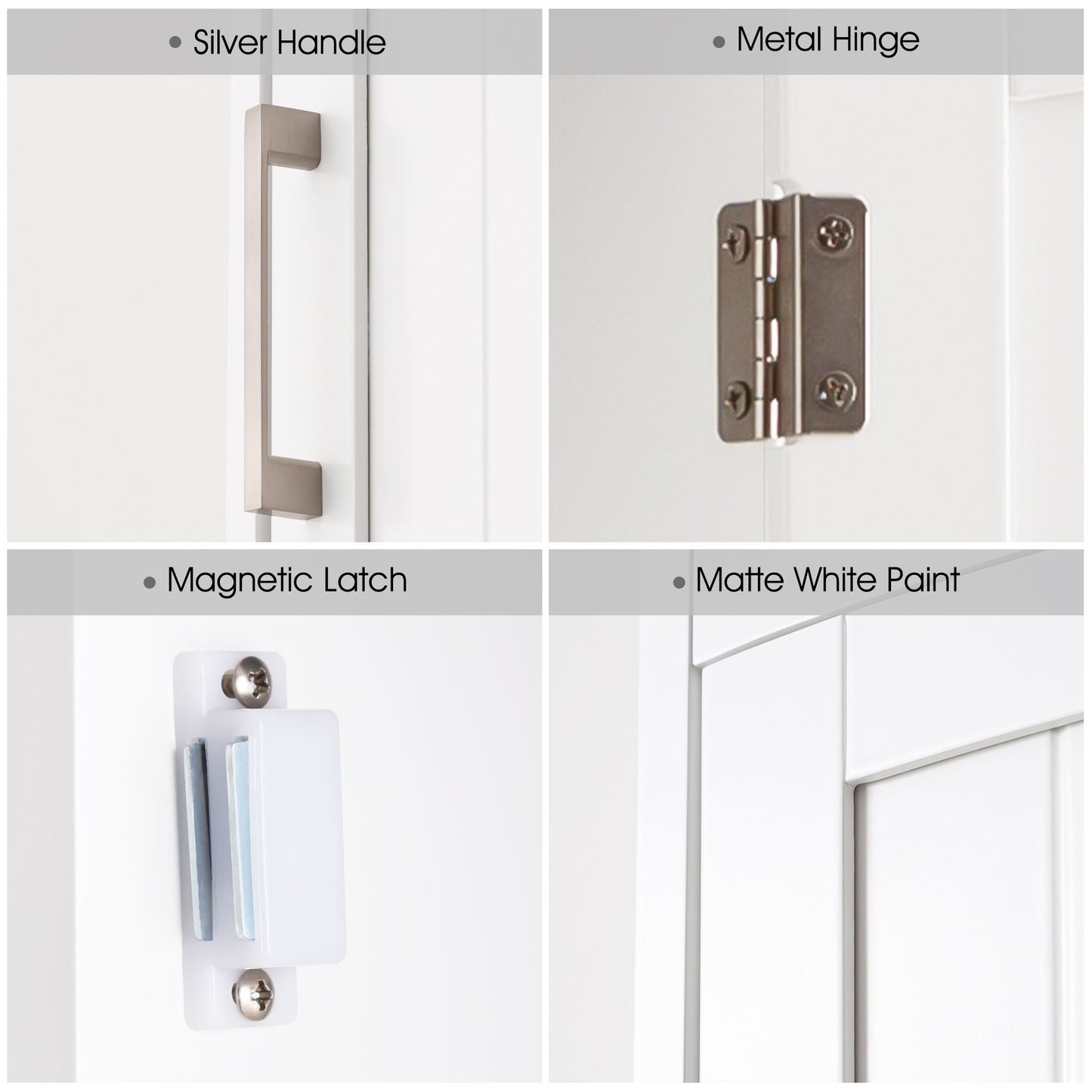 FRALIMK Small Bathroom Wall Cabinet, Medicine Cabinet Organizer for Bathroom, Kitchen, Living Room, White and Gray Top, 15.7*7.1*20.5inch