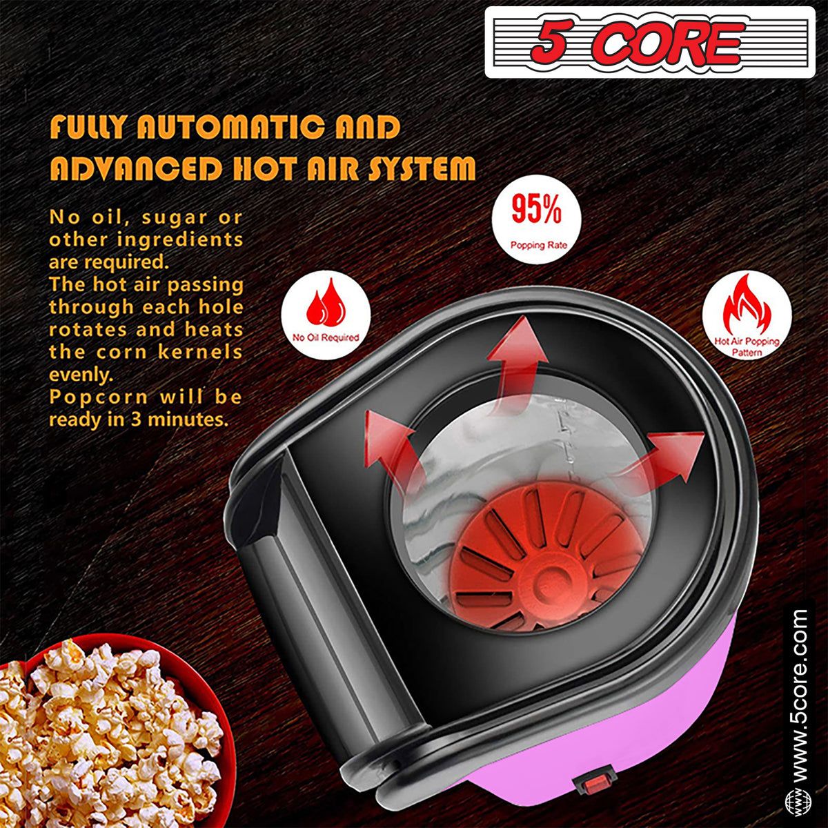 5 Core Popcorn Machine 16 Cup Cap