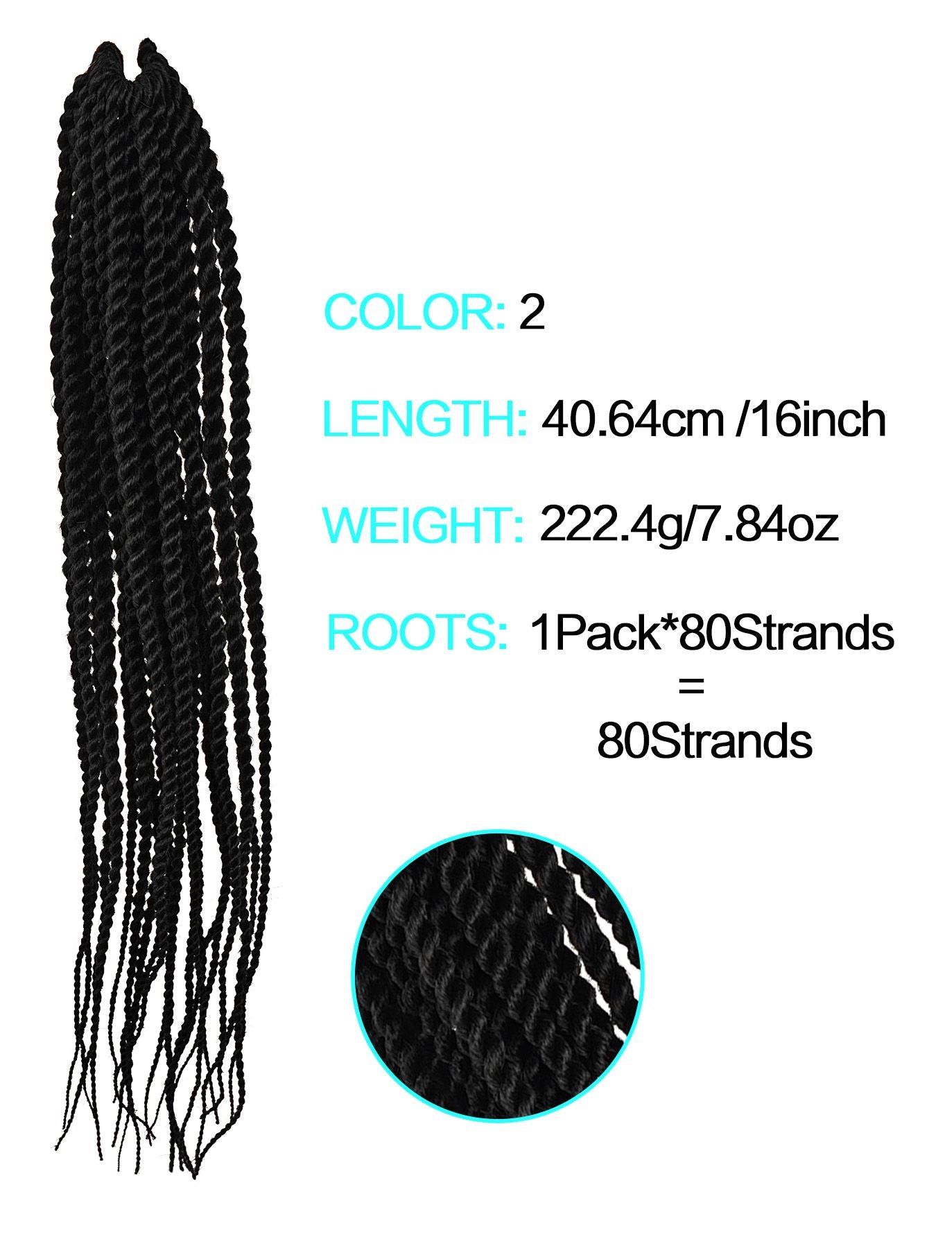 4X EZ SENEGALESE BRAID16 Long Crochet braid synthetic hairstyle black burgundy brown ladies box braid crochet hair-16 inch -1Pack*80Strands