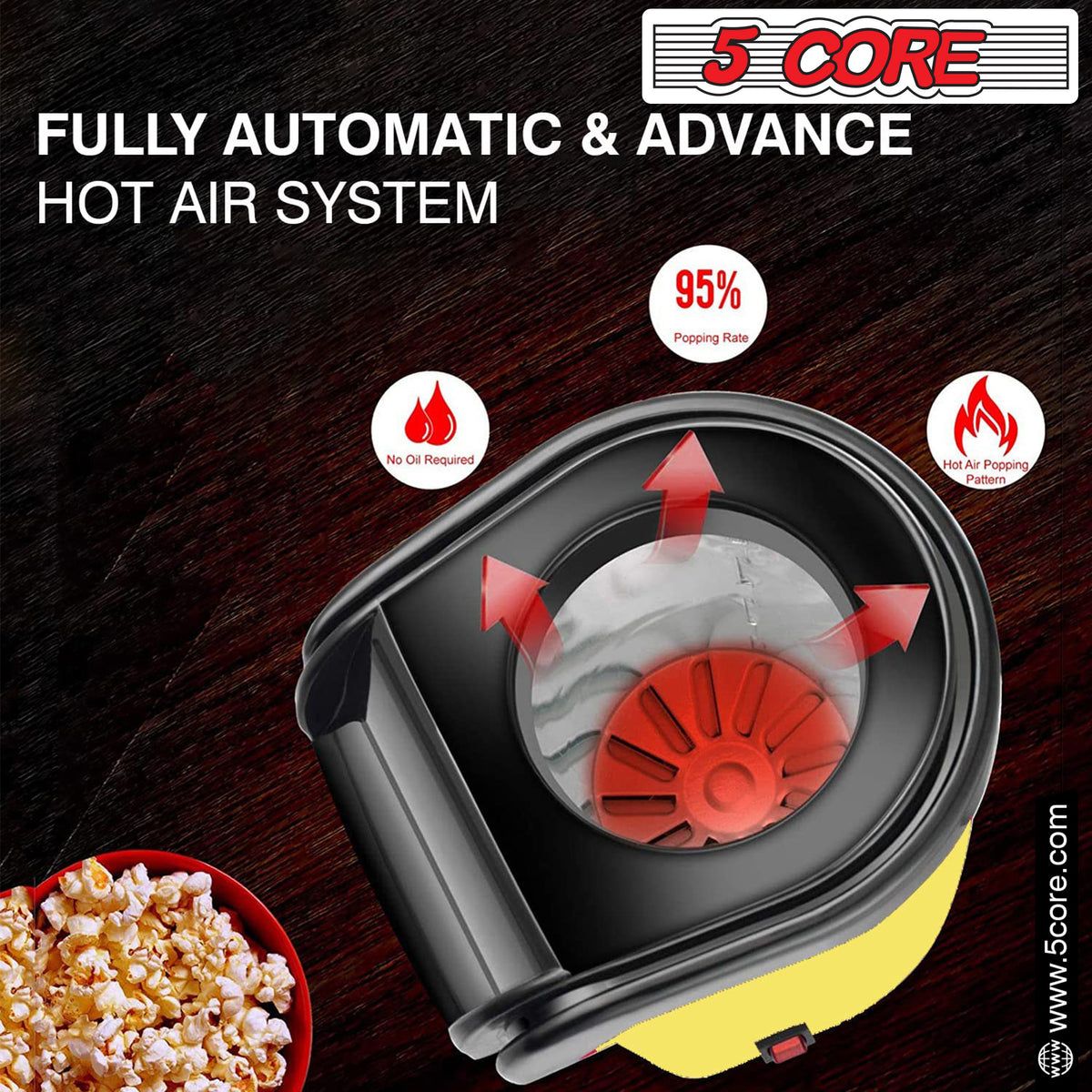 5 Core Popcorn Machine 16 Cup Cap