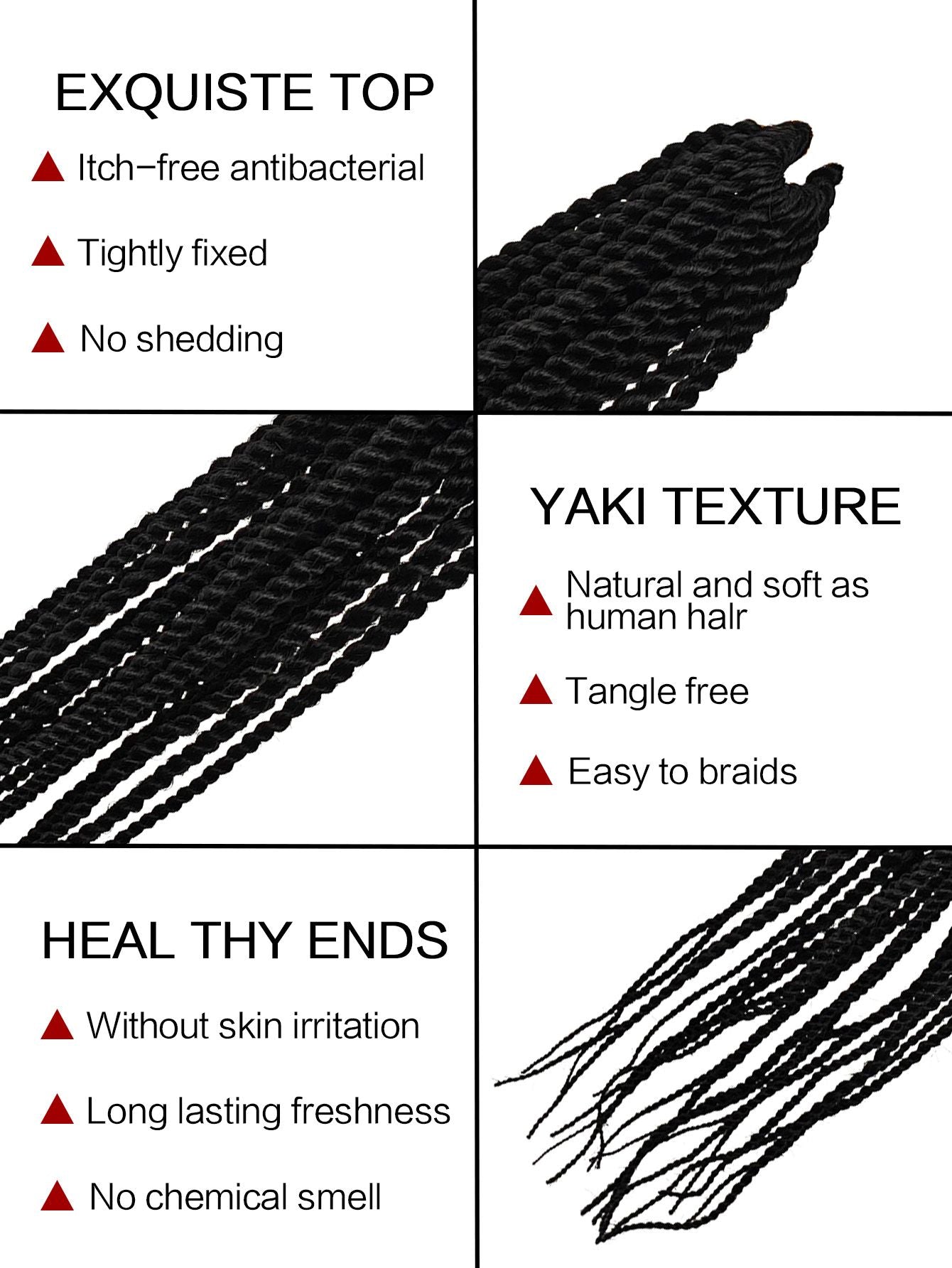 4X EZ SENEGALESE BRAID16 Long Crochet braid synthetic hairstyle black burgundy brown ladies box braid crochet hair-16 inch -1Pack*80Strands