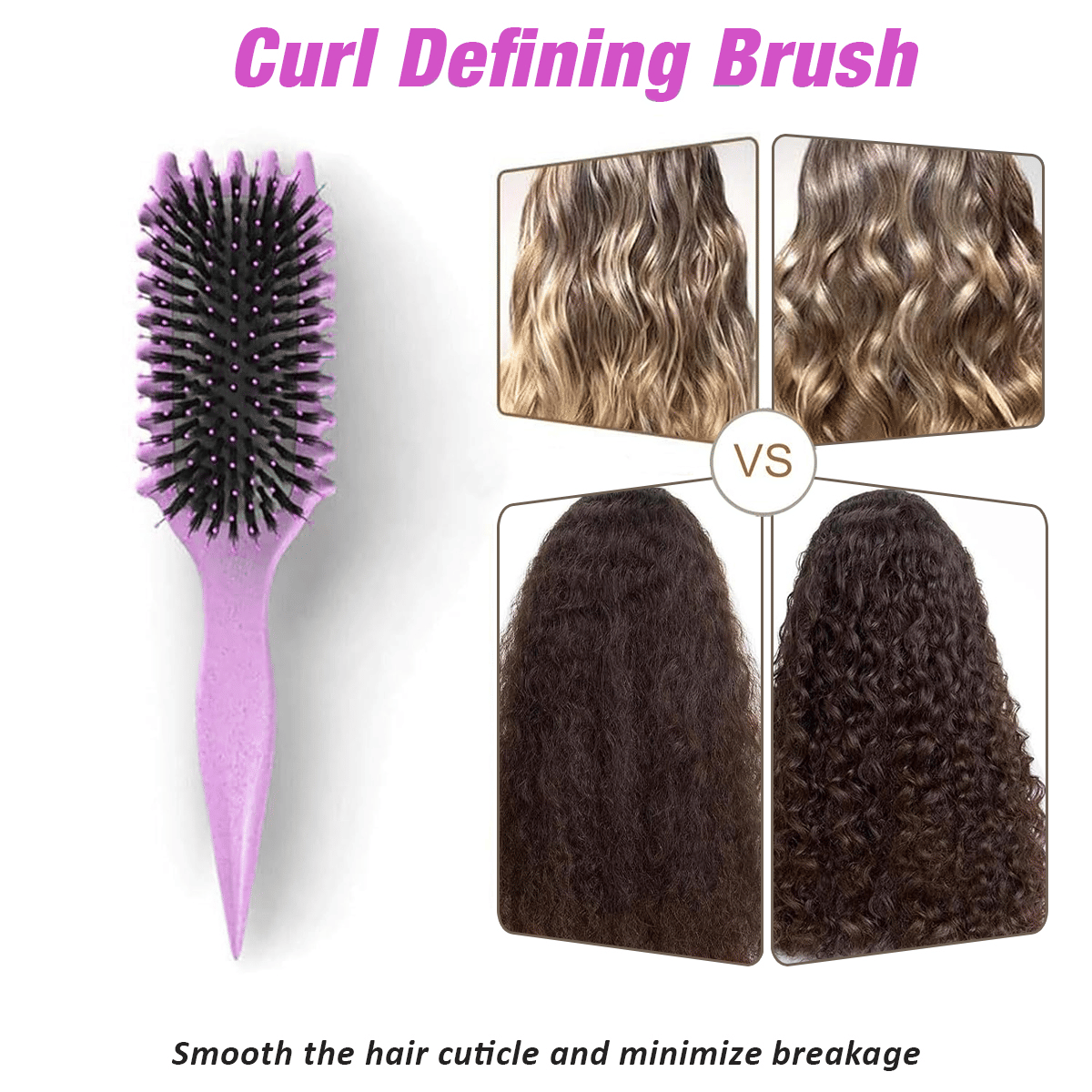 Curl Defining Brush,Boar Bristle Hair Brush Styling Brush for detangling,combing and shaping men and women,curls to reduce pulling