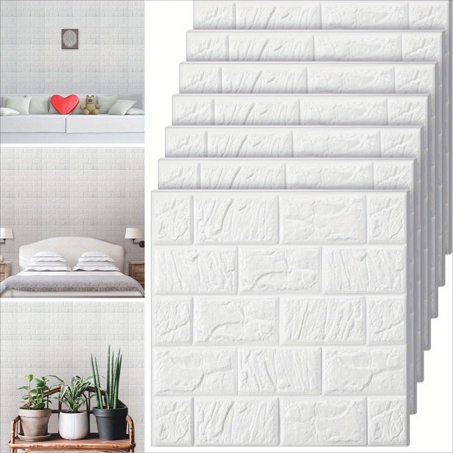 60 pieces of 15 * 13 inch 3D wall stickers, covering 87FT ², self-adhesive, suitable for living room, bedroom, dormitory, home