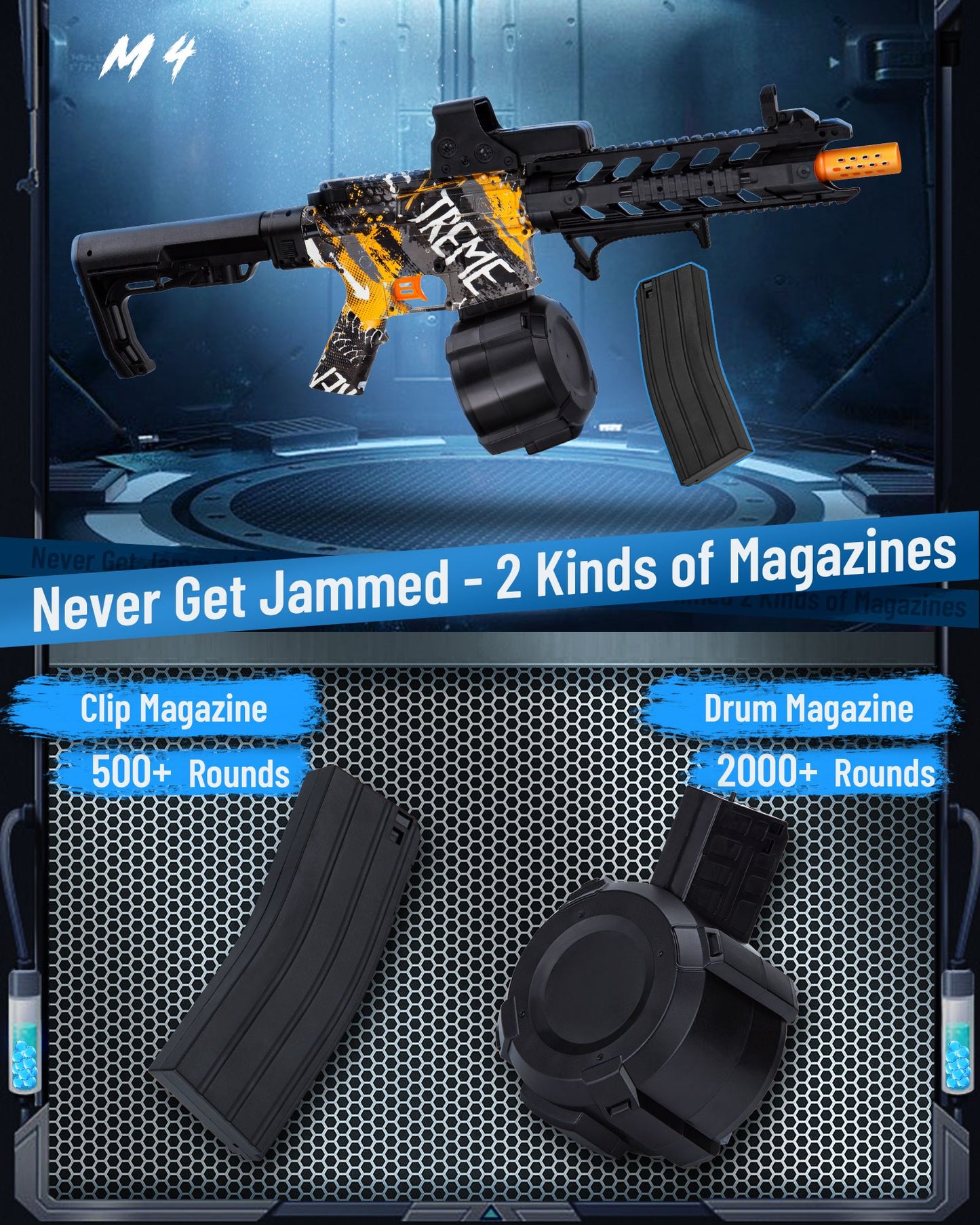 Electric Gel Ball Blaster, High-Speed Gelfire Blaster for Orbeez with 40000 Gel Rounds and Eyewear, Splatter Ball Toys for Outdoor Shooting Game