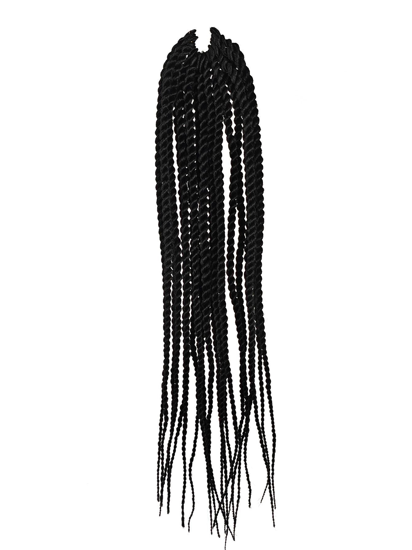 4X EZ SENEGALESE BRAID16 Long Crochet braid synthetic hairstyle black burgundy brown ladies box braid crochet hair-16 inch -1Pack*80Strands