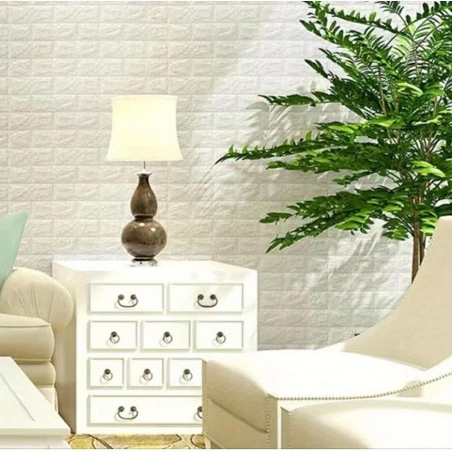 60 pieces of 15 * 13 inch 3D wall stickers, covering 87FT ², self-adhesive, suitable for living room, bedroom, dormitory, home