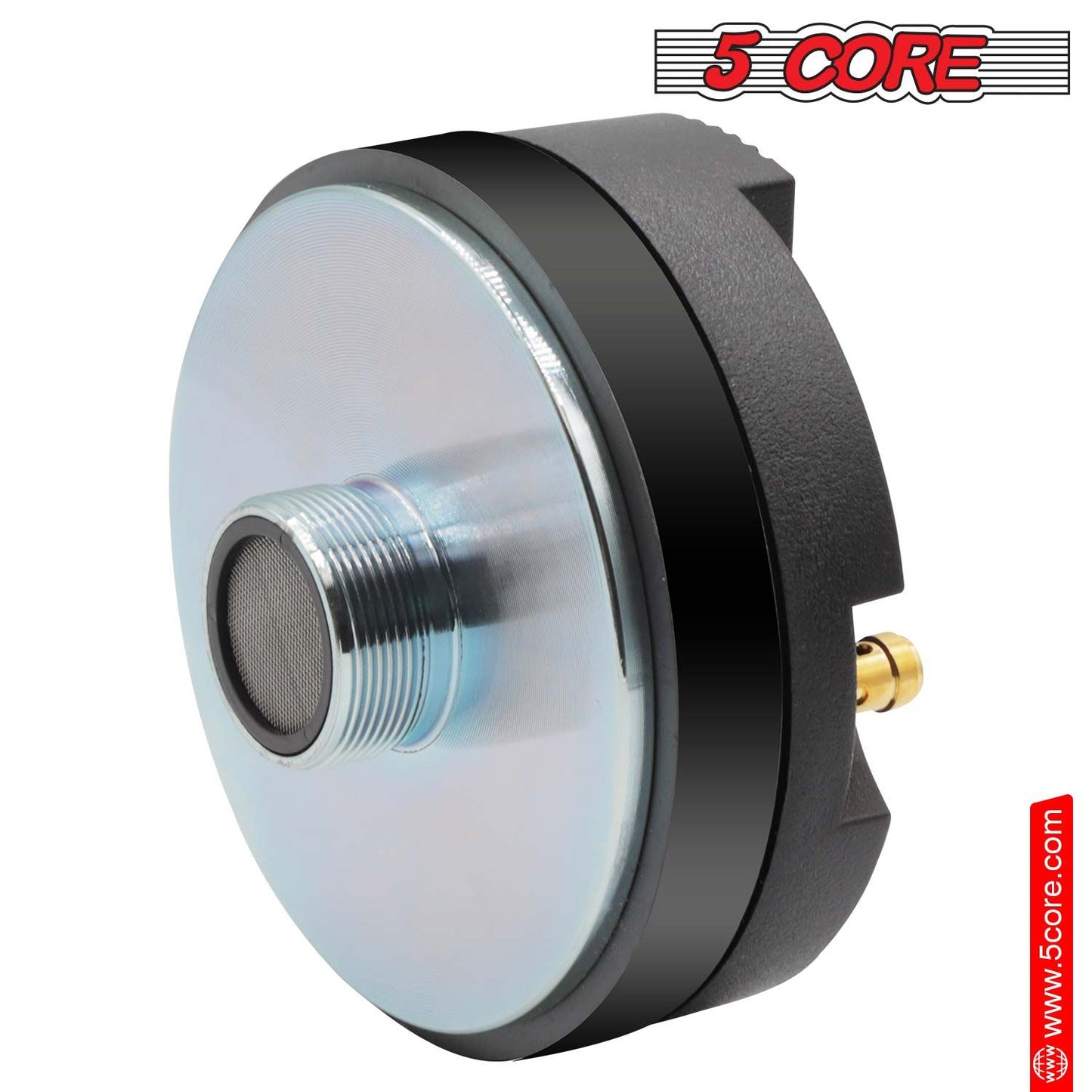 5 CORE Horn Speaker Tweeter Compression Driver 1.75 Inch Titanium Voice Coil 600W Max 8 Ohm 300 Watts RMS Loud 105dB 18 Oz 110mm Magnet- Screw