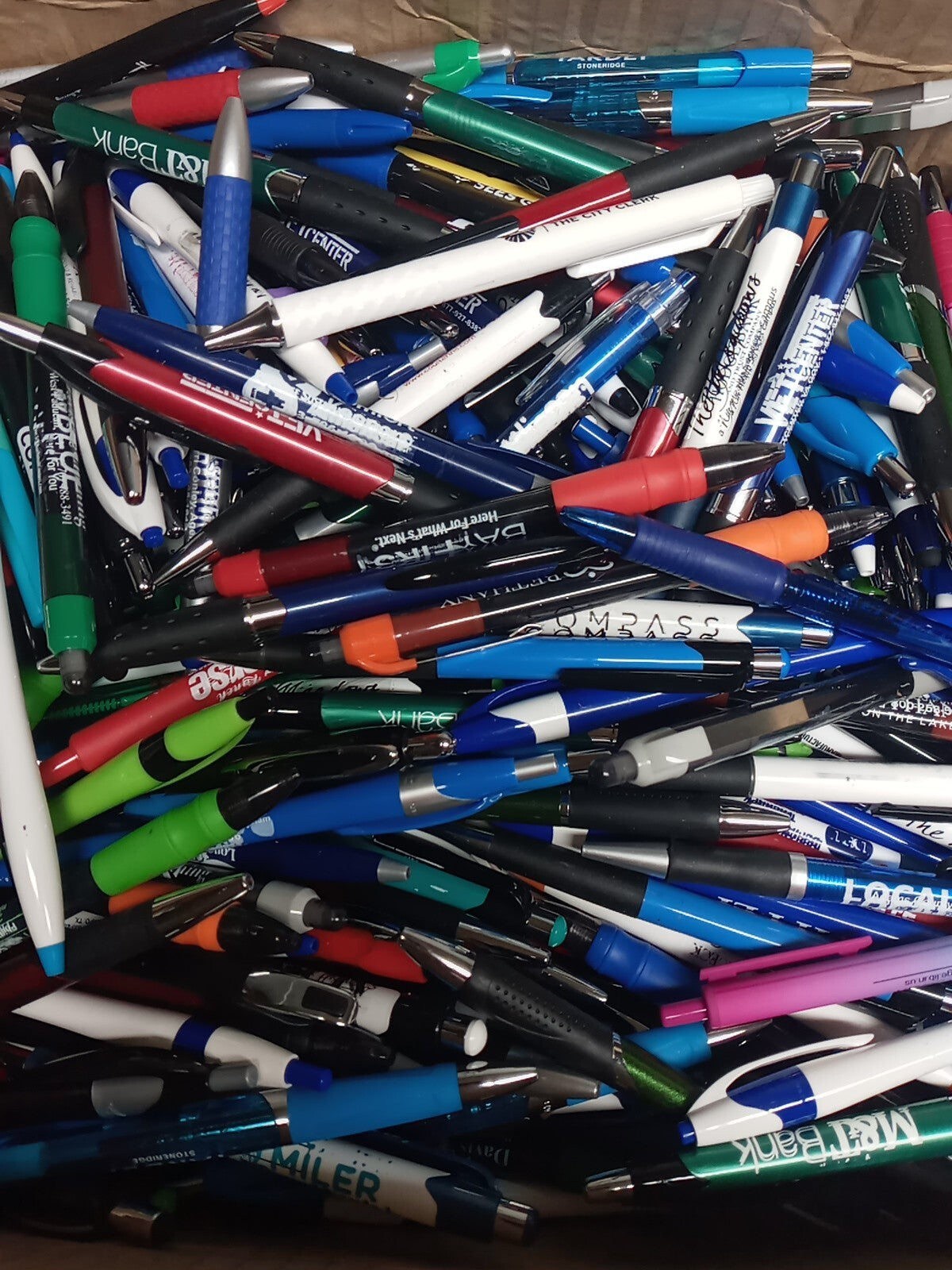 25 PC Mixed Lot of Misprint Ball Point Retractable Click Pens