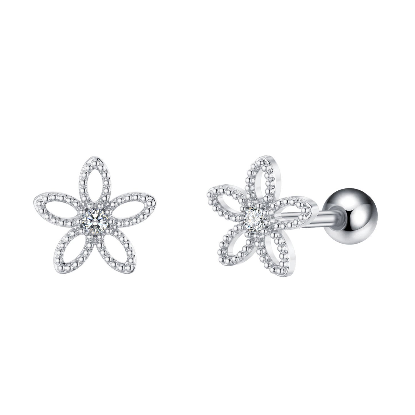 10 Pairs Stainless Steel Stud Earrings Set For Women Men Butterfly Heart Leaf Earrings Pierced Jewelry