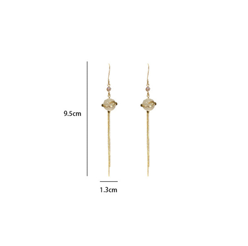 1 Pair Opal Drop Long Earrings, Elegant  Tassel Earrings for Women and Girls Jewellery