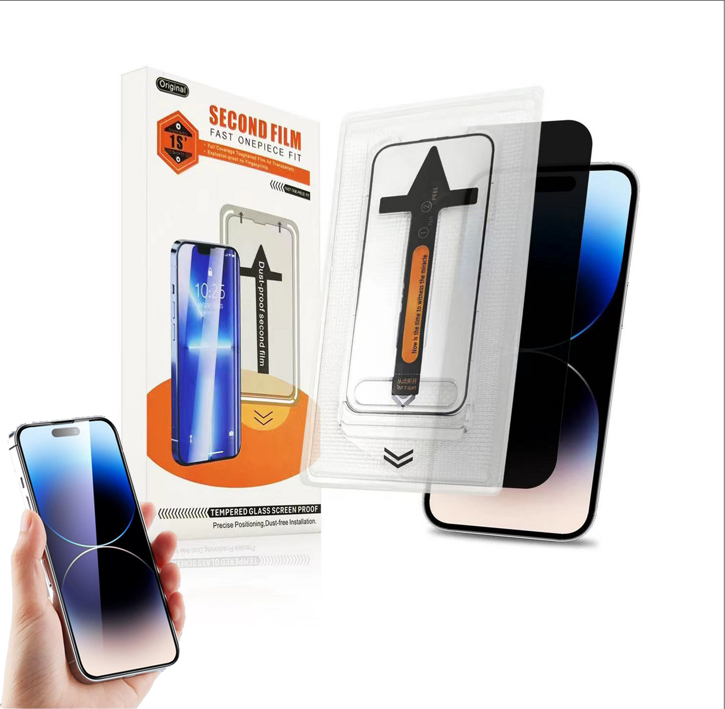 Screen Protector, clear/privacy/protection phone film-dust free without bubbles. Auto-Positioning Paste, Auto Dust Cleaning,Bubble Free, Full Cover, Easy Installation for Iphone 15/14/13 Pro Max/Plus