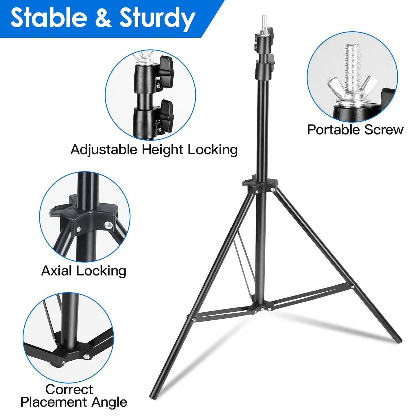 5×6.5FT T-Shape Photo Video Backdrop Stand Heavy Duty Background Stand Adjustable Photography Backdrop Stand with 6 Spring Clamps Sandbag Carry Bag