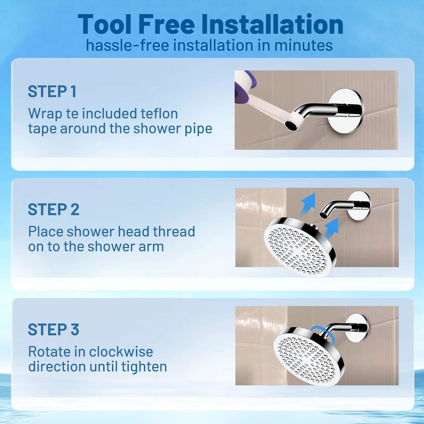 Filtered Shower Head High Pressure Water Flow and Multiple Spray Modes Shower Head with Filter, Power Wash for Hard Water, Shower head with ON/OFFS witch for Pets Bath