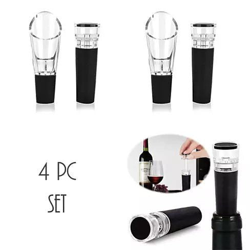 Pour And Preserve Wine Bottle Spouts And Stoppers Set Of 4