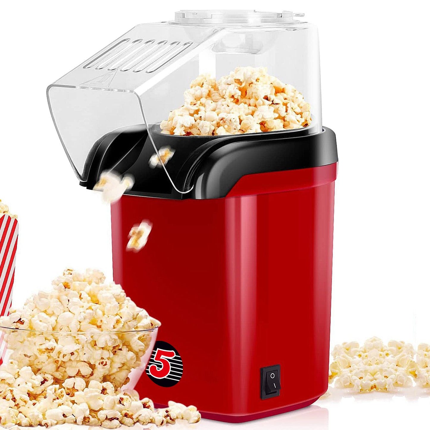 5 Core Popcorn Machine 16 Cup Capacity Hot Air Popper Mini Portable Tabletop Electric Pop Corn Maker Maquina Para Hacer Palomitas De Maiz For Home Movie Party