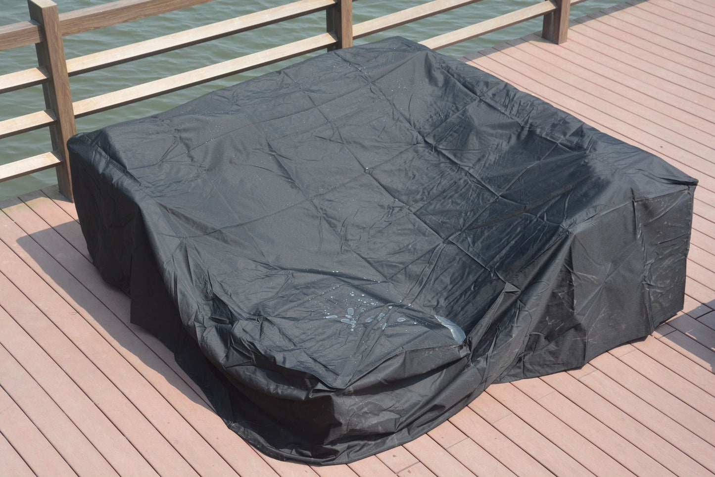 Direct Wicker 106x106in Durable and Water Resistant Outdoor Furniture Cover with Buckles Fits