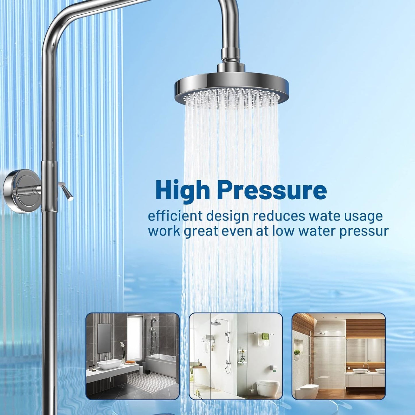 Filtered Shower Head High Pressure Water Flow and Multiple Spray Modes Shower Head with Filter, Power Wash for Hard Water, Shower head with ON/OFFS witch for Pets Bath