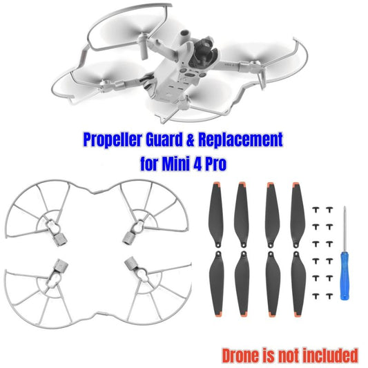 Mini 4 Pro Propeller Guard with 8-pack Propeller Replacement Blades for DJI Mini 4 Pro Accessories