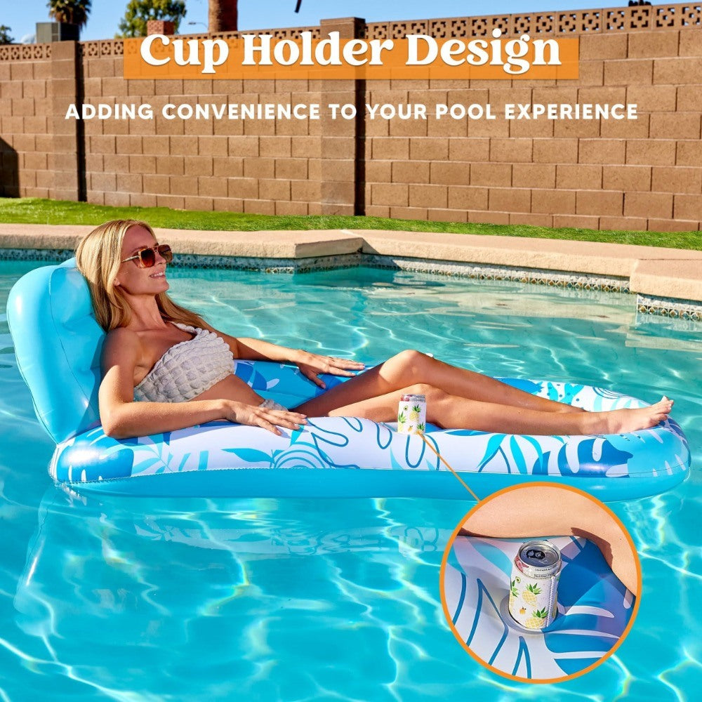 1 piece zero gravity pool chair lounge, inflatable pool bed float, adult pool float, heavy duty lounge chair float boat, pool float