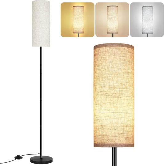 Floor Lamp for Living Room, Modern Standing Lamps with Lampshade, Minimalist Tall Lamp with Foot Switch for Living Room, Bedroom, Kids Room, Office(Bulb Not Included)