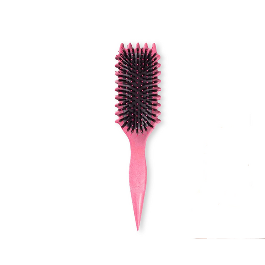 Curl Defining Brush,Boar Bristle Hair Brush Styling Brush for detangling,combing and shaping men and women,curls to reduce pulling and curl separation(Pink)