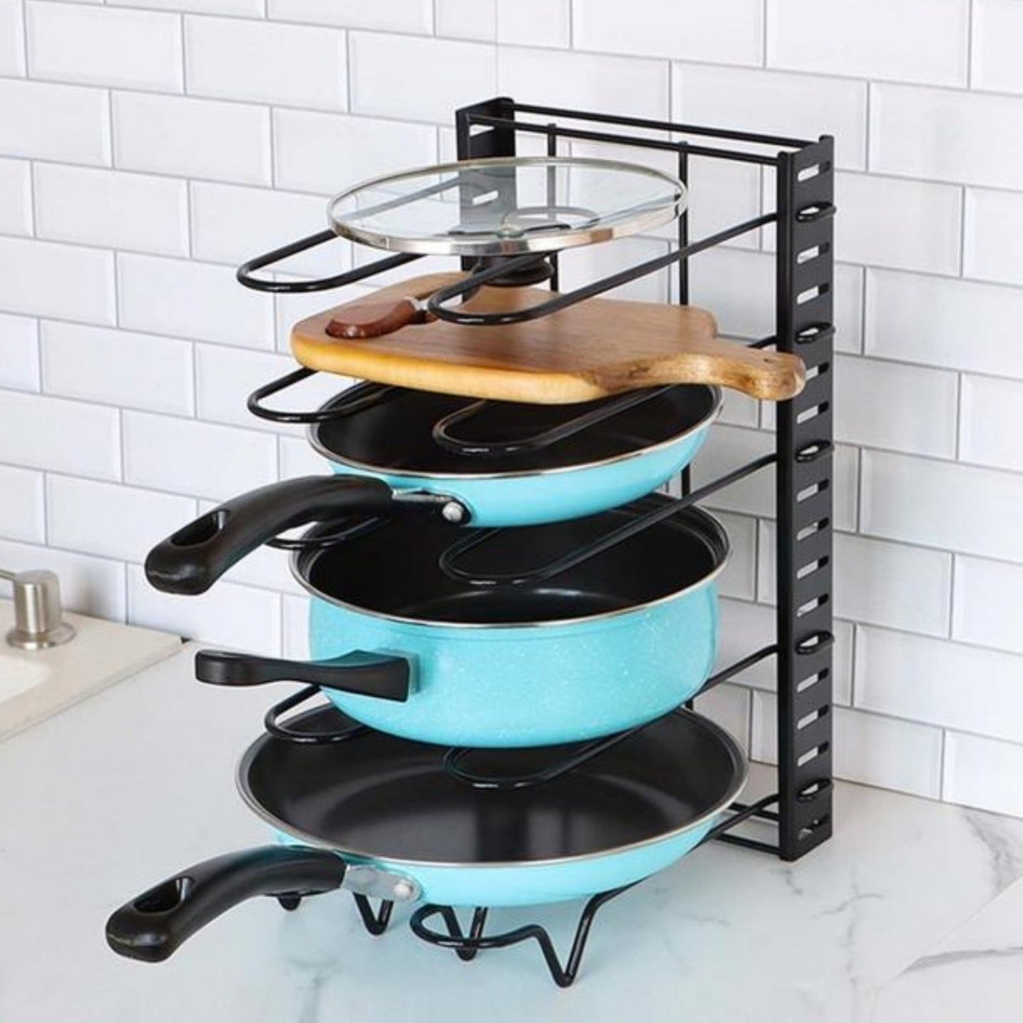 8-layer pot rack, lid rack, and pot rack, multiple DIY methods for 8-layer pots, adjustable kitchen organization, (Prohibited from selling on Amazon)