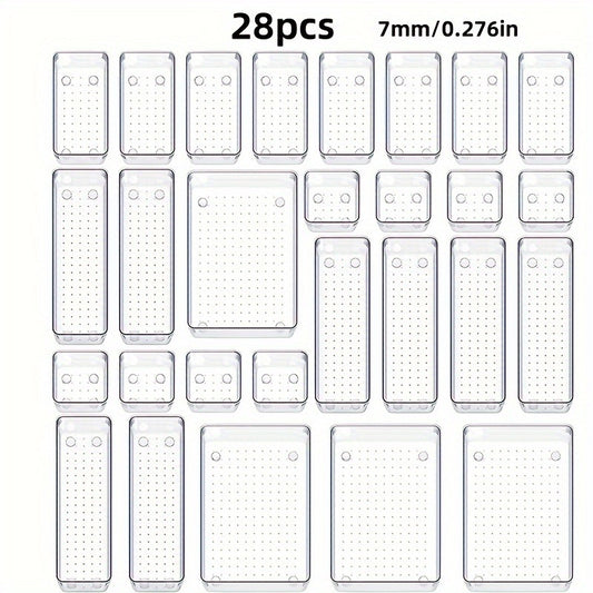 Desktop drawer clutter polka dot storage box set Transparent drawer storage box set Multifunctional bathroom bedroom living room desktop storage box Drawer divider