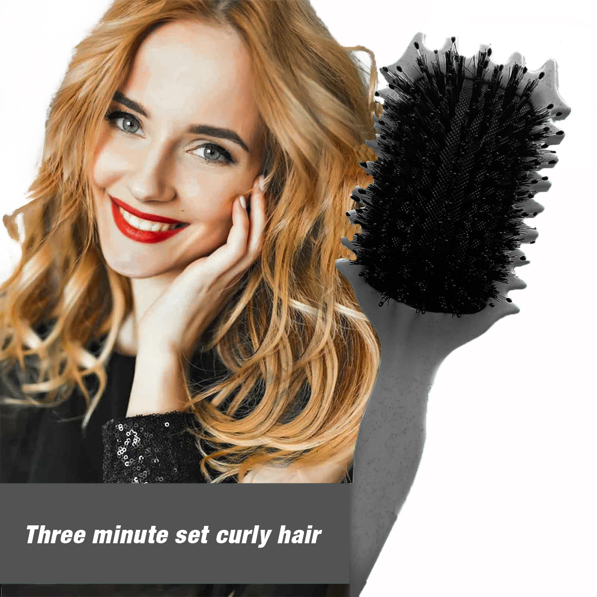 Curl Defining Brush,Boar Bristle Hair Brush Styling Brush for detangling,combing and shaping men and women,curls to reduce pulling and curl separation(Black)