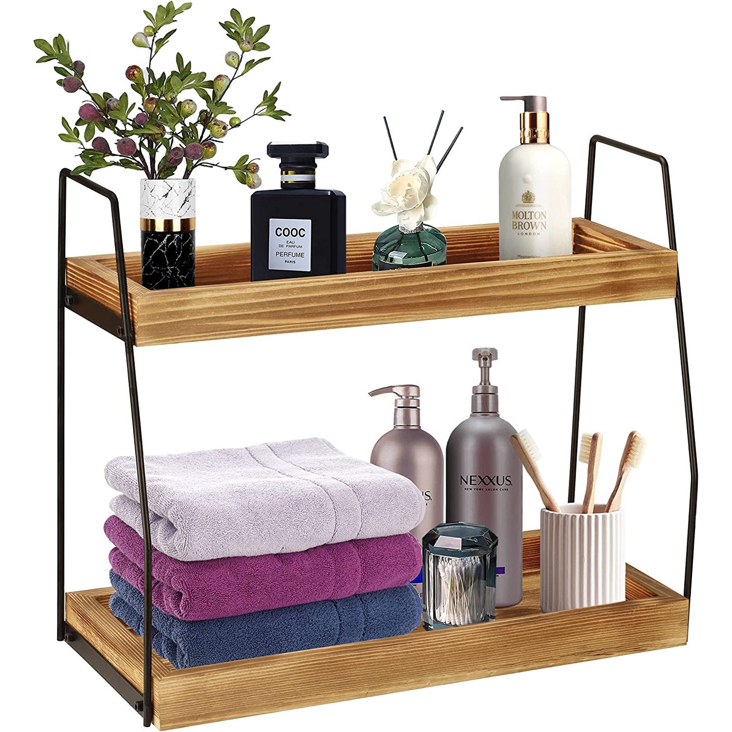 1 piece double layer kitchen bedroom bathroom counter storage rack cosmetics dresser organizer counter storage rack washing supplies storage rack