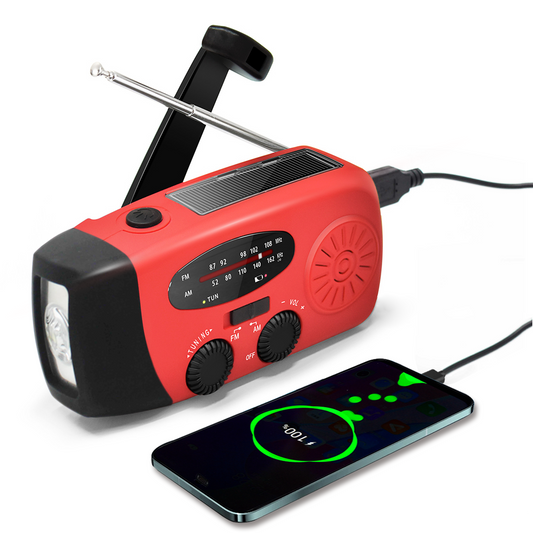 Emergency Hand Crank Radio with LED Flashlight for Emergency, AM/FM NOAA Portable Weather Radio with 2000mAh Power Bank Phone Charger, USB Charged & Solar Power for Camping, Emergency