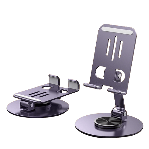 360 Rotation Metal Phone Holder,Fully Adjustable Foldable Phone Stand,with All Phones,Small Tablet Computer Perfectly Solve Your Phone Mounting Needs with Multiple Viewing Angles!(Grey)