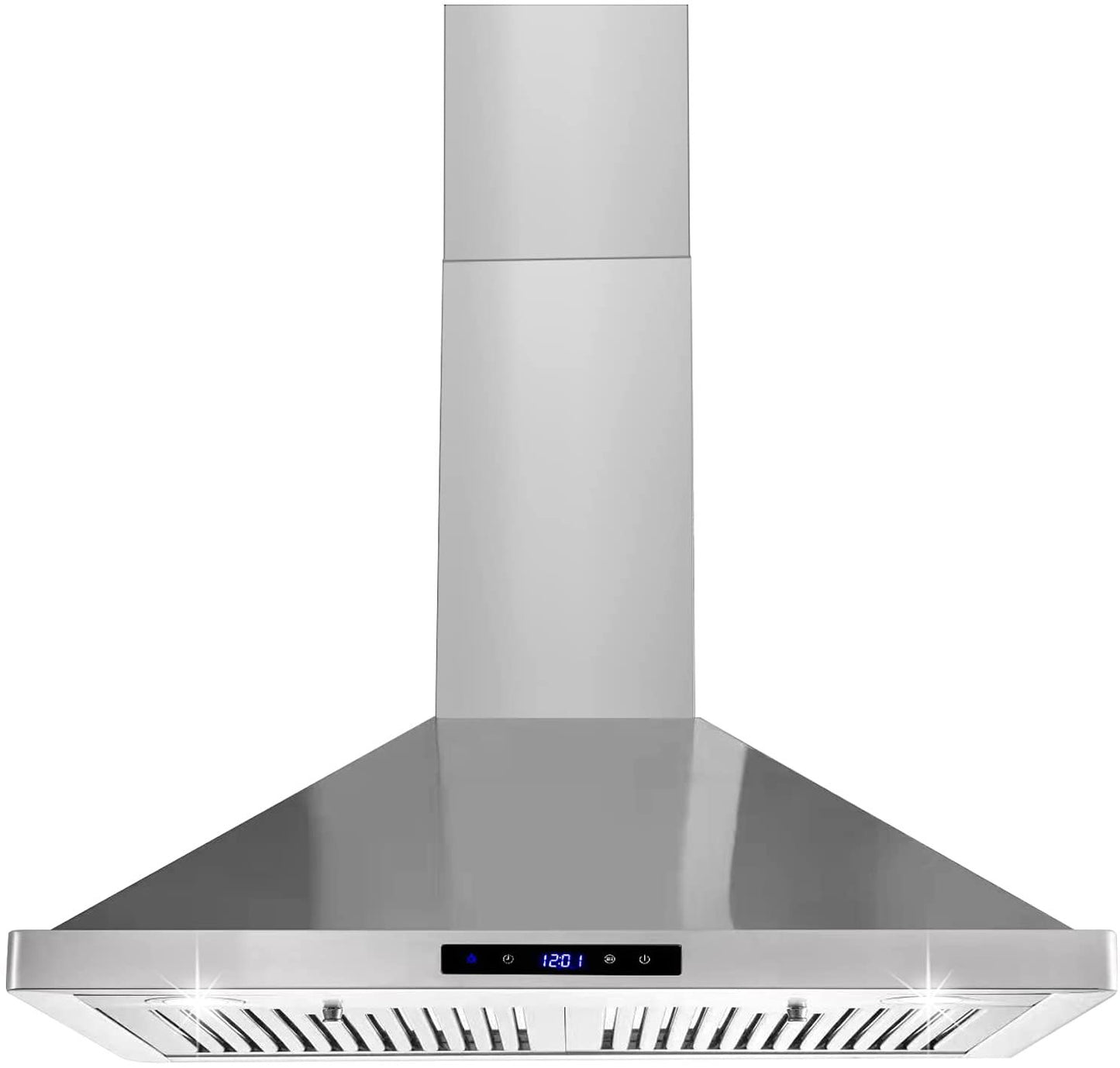 30/36 inch Range Hood 700CFM Wall Mount Stainless Steel Touch Control 3-speed Stove Vent