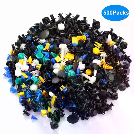 500Packs bumper fasteners, 30 types of rivets, bumper push clips, mudguard replacement