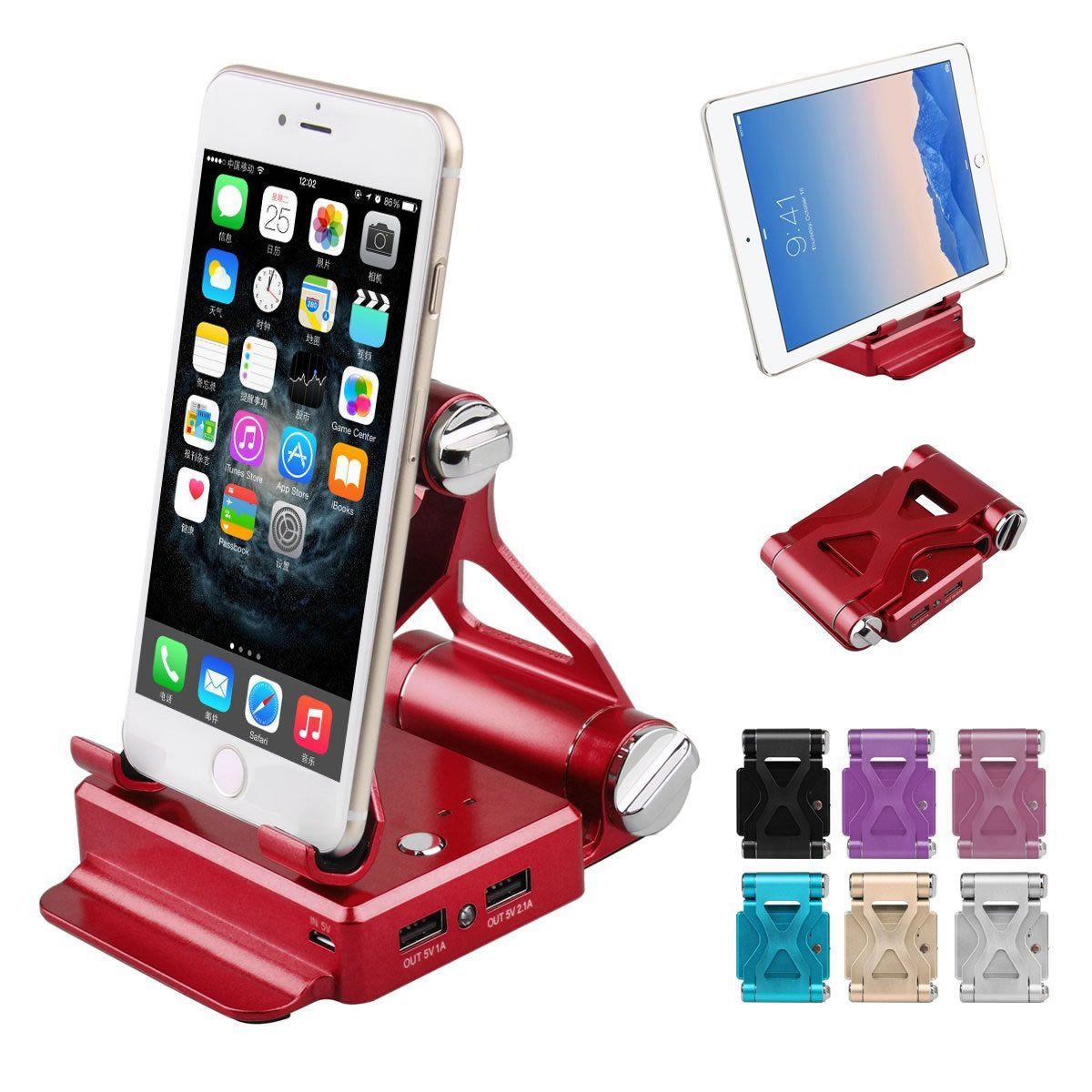 Podium Style Stand With Extended Battery Up To 200% For iPad; iPhone And Other Smart Gadgets