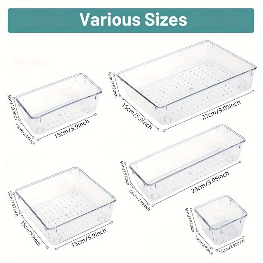 Desktop drawer clutter polka dot storage box set Transparent drawer storage box set Multifunctional bathroom bedroom living room desktop storage box Drawer divider