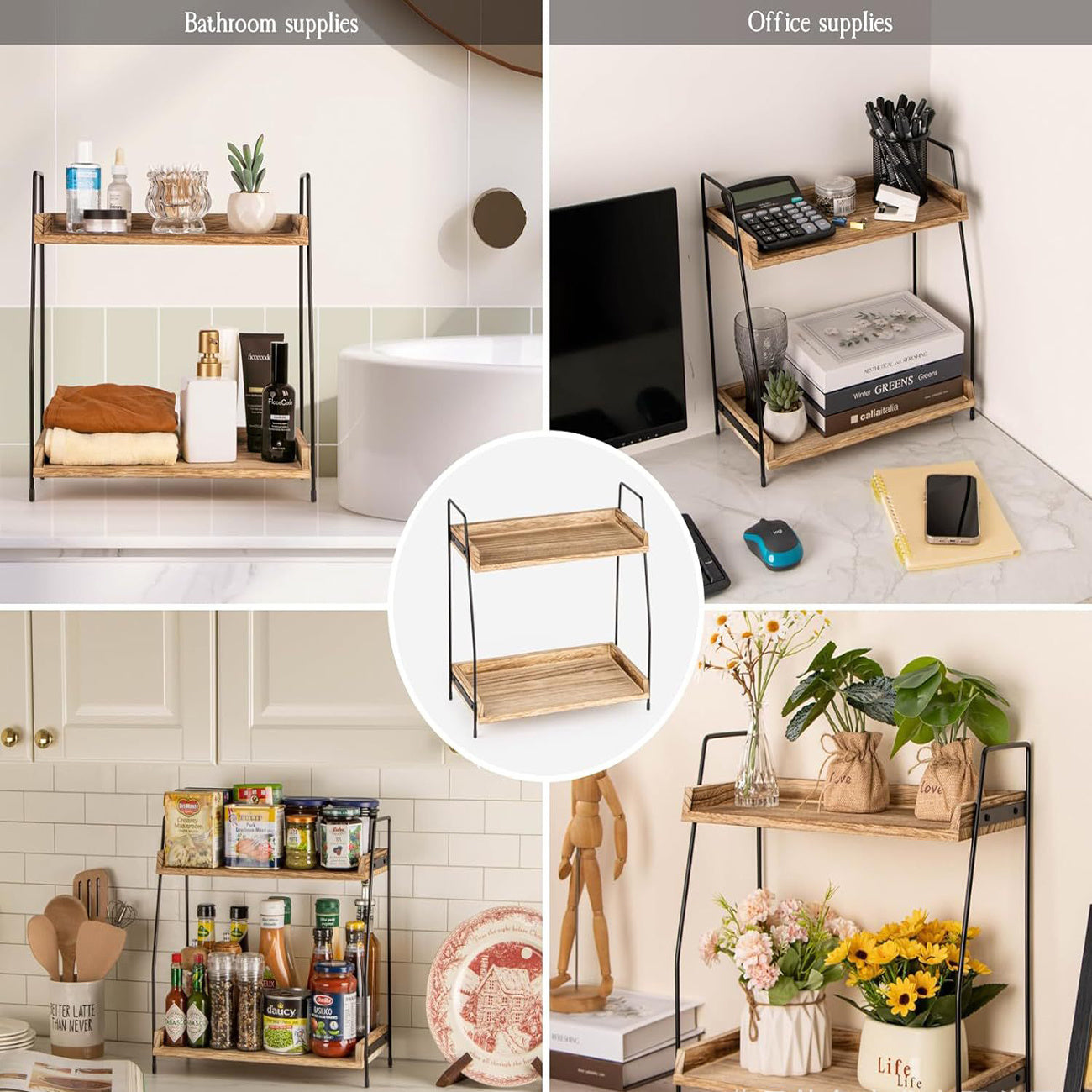 1 piece double layer kitchen bedroom bathroom counter storage rack cosmetics dresser organizer counter storage rack washing supplies storage rack