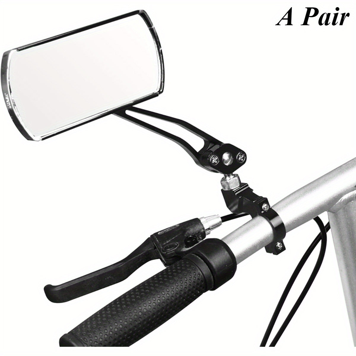 A Pair Bicycle Mirror, 360°Rotation Back Rearview Mirror Handlebar Wide Angle Bike Mirror-Black