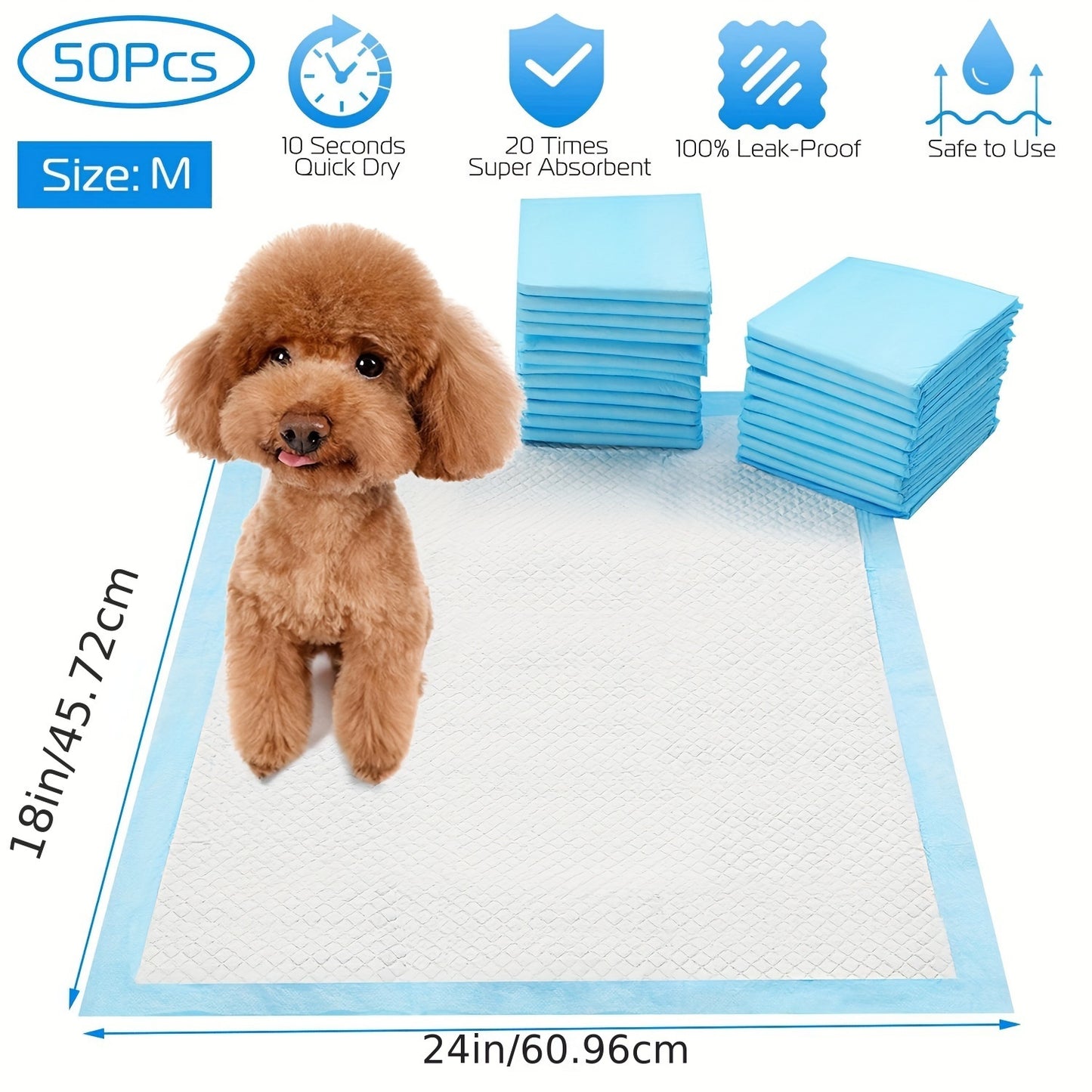 50 pcs dog training pads/set, puppy urine pads, cat urine pads, urine pads